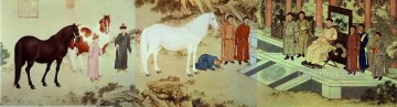  shining Painting - Lang shining tribute of horses antique Chinese